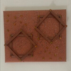 Handmade Geometric Wall Art - Rose Copper Glitter